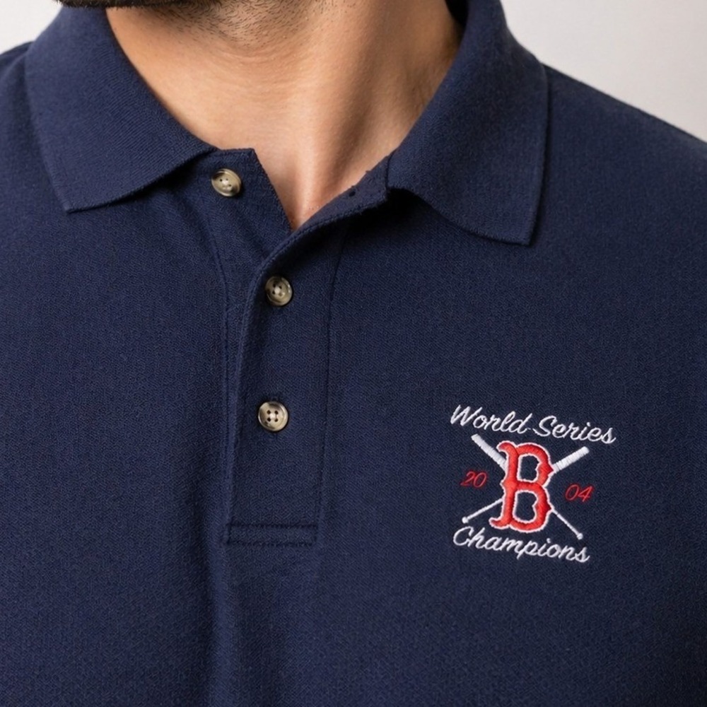 Truefan Boston Red Sox 2004 World Series Champions Polo Shirt Mens M MLB Vtg